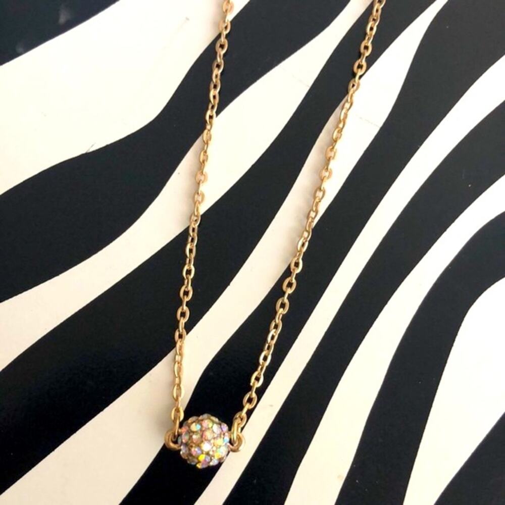3 for $30 Gold and Rhinestone Ball Necklace